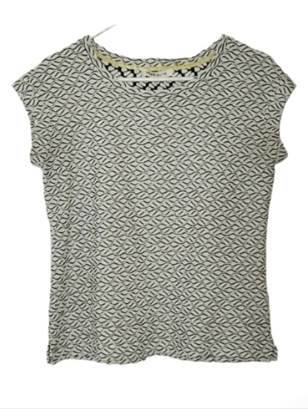 1248 * Rose + Olive Textured Top White Black Size S